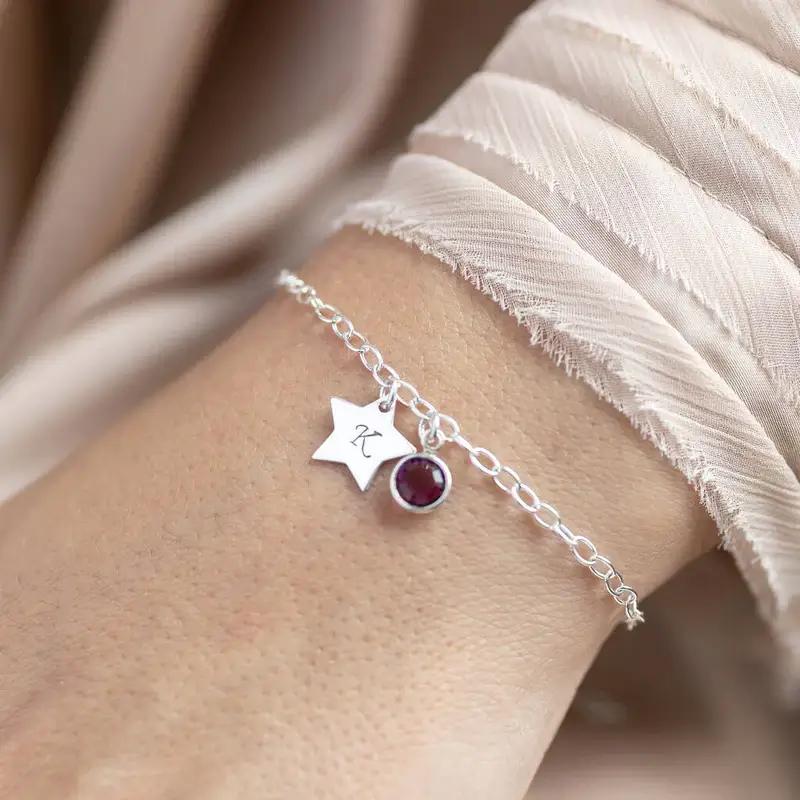 Personalised Sterling Silver Triple Star Bracelet