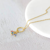 Image shows circle of life birthstone necklace