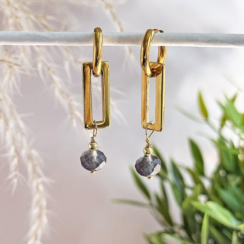 Image shows the night  time earrings from Day to Night Huggie Earrings Set