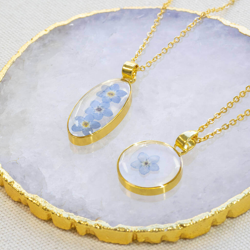 Forget Me Not Pressed Flower Necklace – JOY by Corrine Smith
