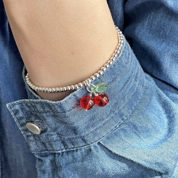 Cute Glass Cherry Bracelet