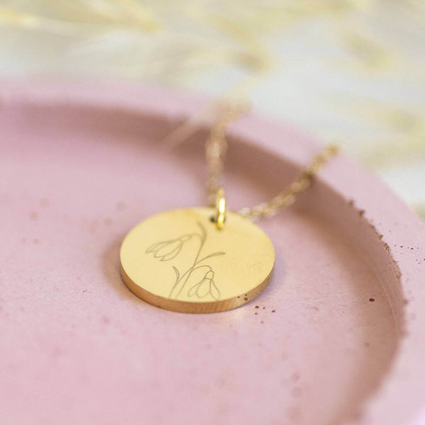 Image shows Personalised Birth Flower Necklace