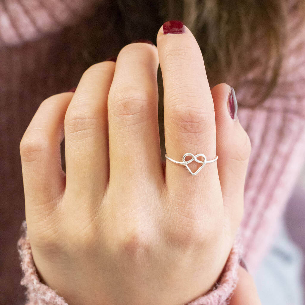 Sterling Silver Friendship Knot Heart Ring – JOY by Corrine Smith