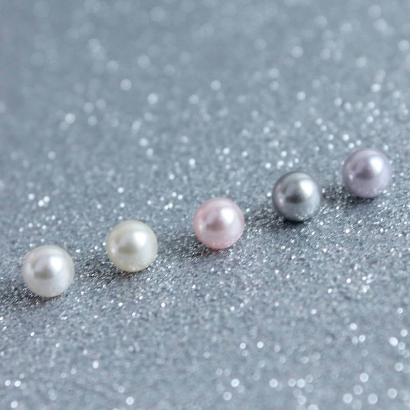 Image shows all Swarovski Pearl Stud Earrings colours