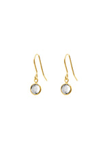 April Birthstone Crystal Drop Earrings Gold Plated