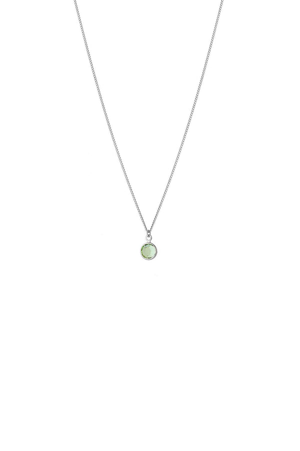 August Birthstone Crystal Necklace Sterling Silver