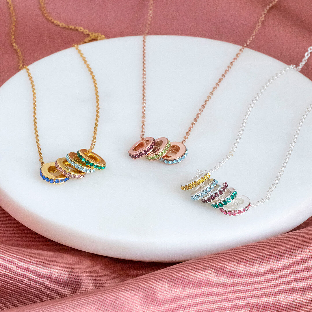 Family Birthstone Rings Necklace – JOY by Corrine Smith
