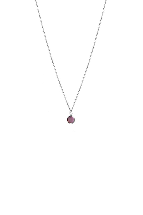 February Birthstone Crystal Necklace Sterling Silver