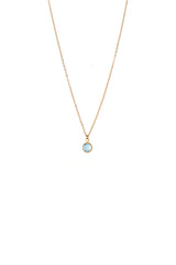 March Birthstone Crystal Necklace Gold Plated
