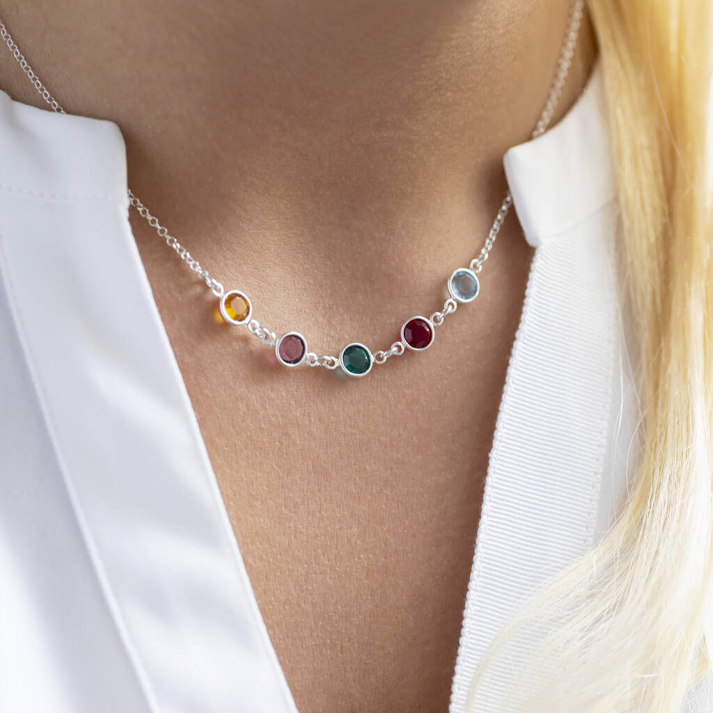 Family Birthstone Link Necklace – JOY by Corrine Smith