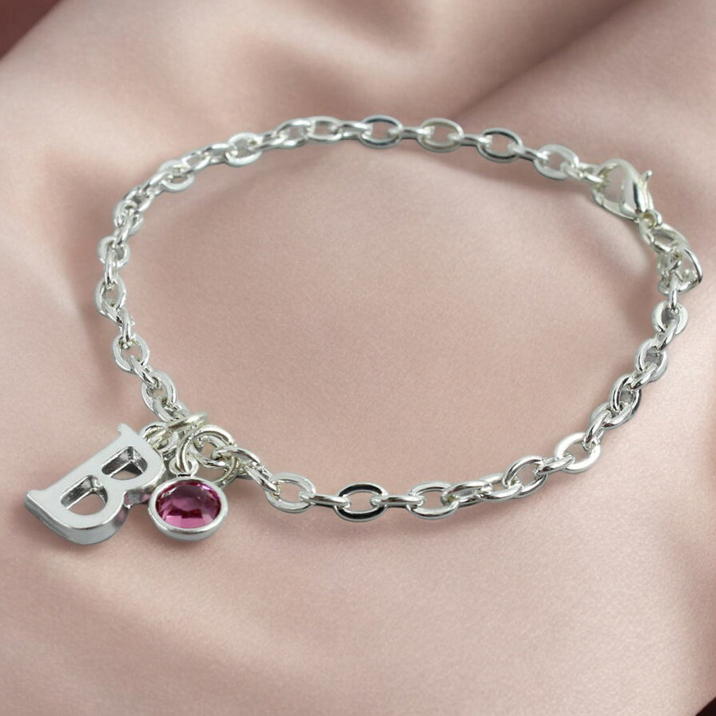 Initial Birthstone Charm Bracelet JOY by Corrine Smith