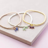 Image shows three 30th birthday beaded bracelets rose gold, silver and gold