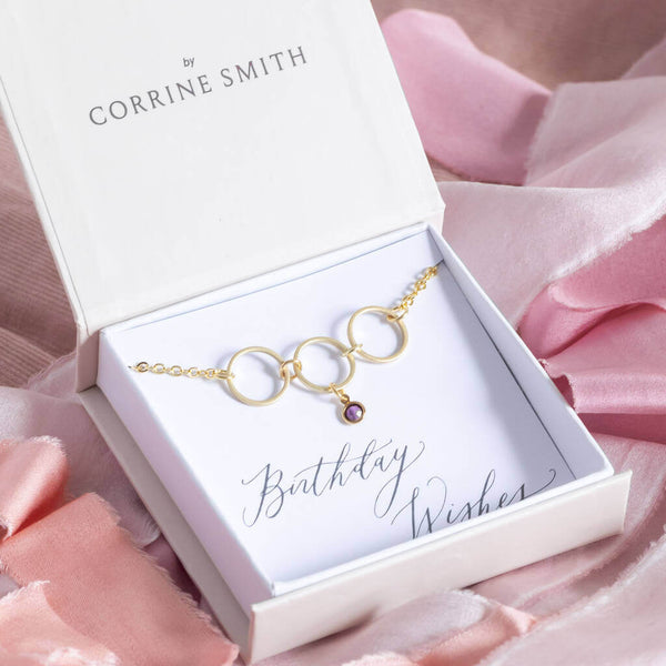 Gold Circle 30th Birthstone Bracelet – JOY by Corrine Smith