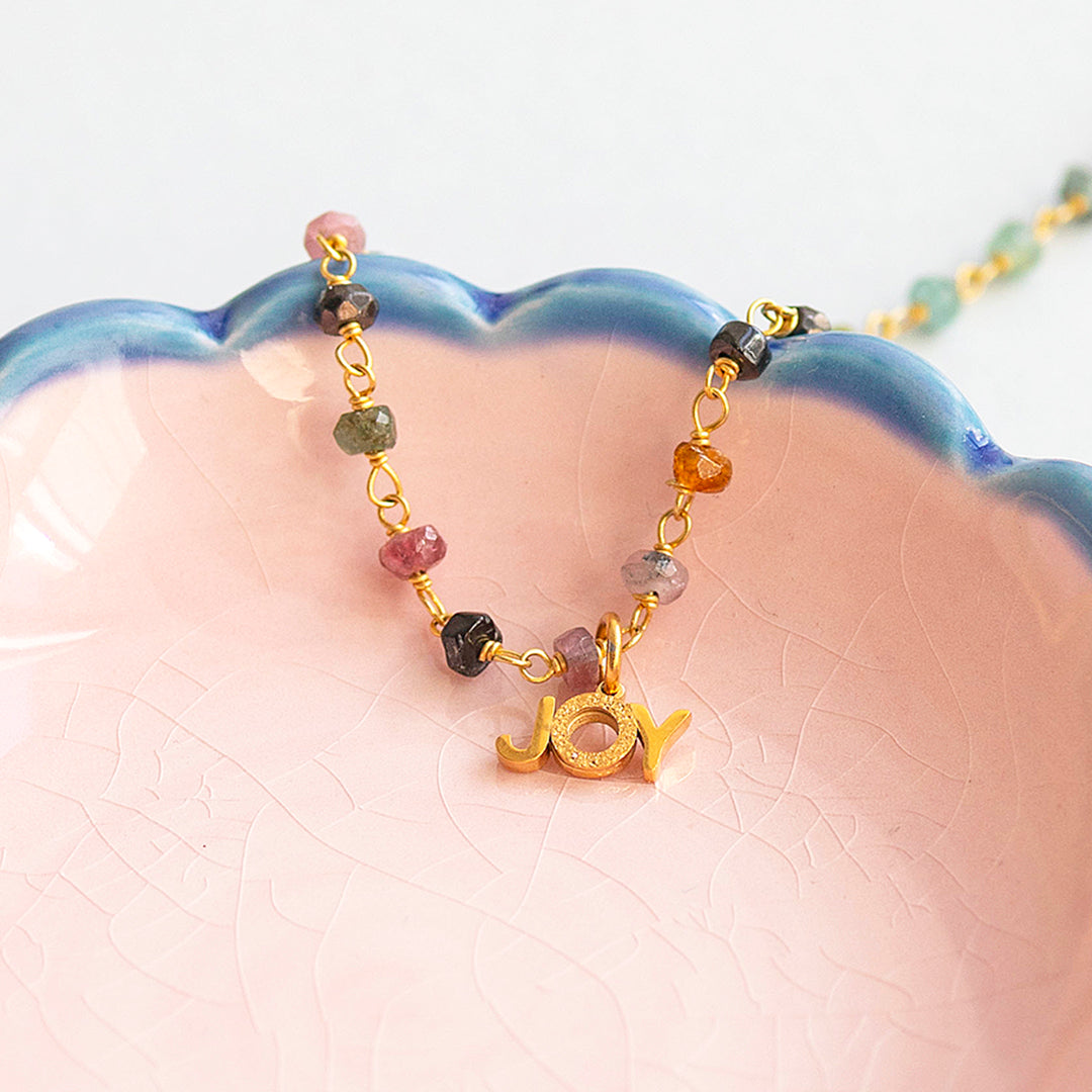 Mixed gemstone joy necklace