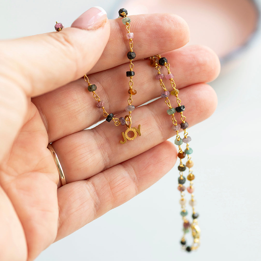 Mixed gemstone joy necklace