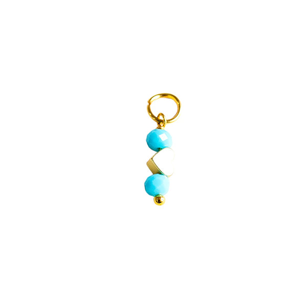 Turquoise Heart Stack Charm - CYO