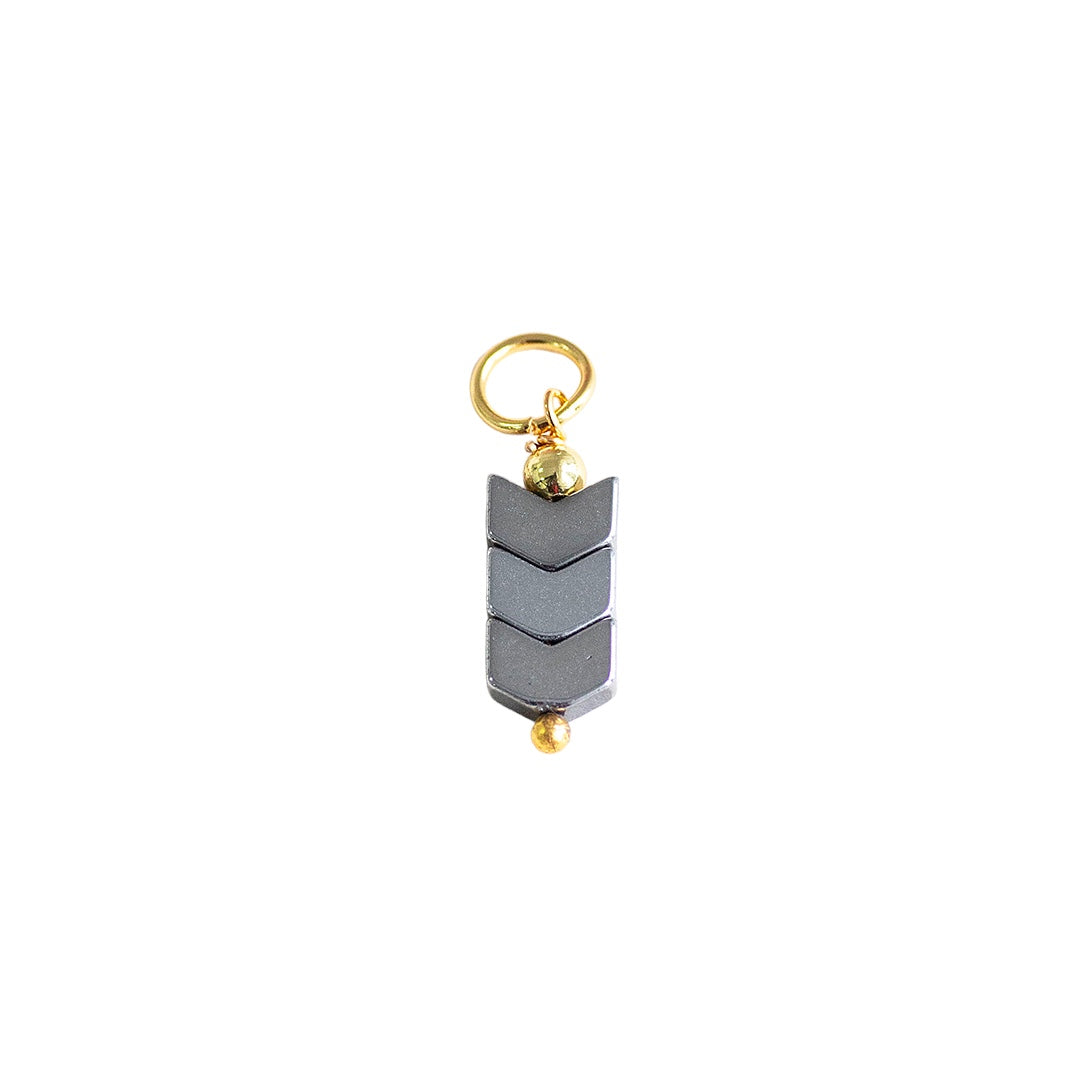 Hematite Chevron Charm - CYO