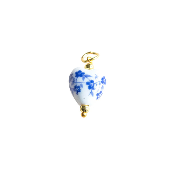 Blue Floral Heart Charm SM - CYO