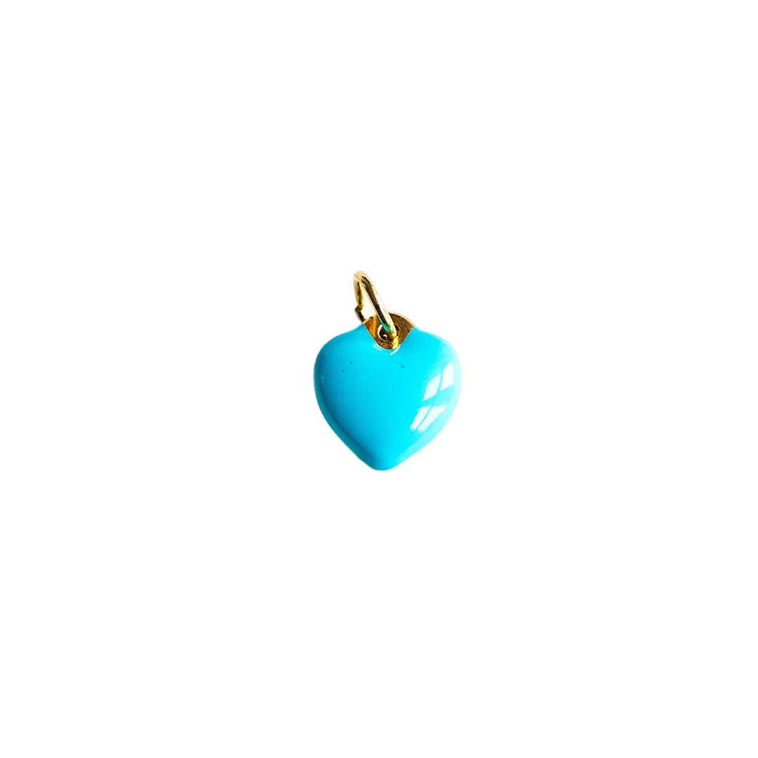 Turquoise Enamel Heart Charm - CYO