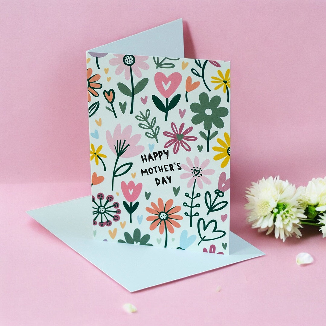 Happy Mother's Day Card – Cute Hand-Drawn Floral Design