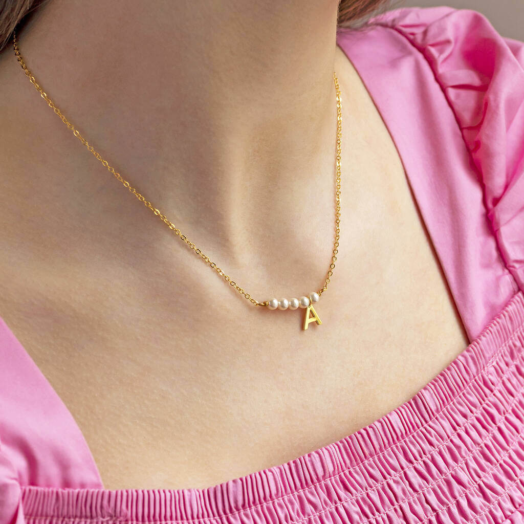 Bar initial necklace deals