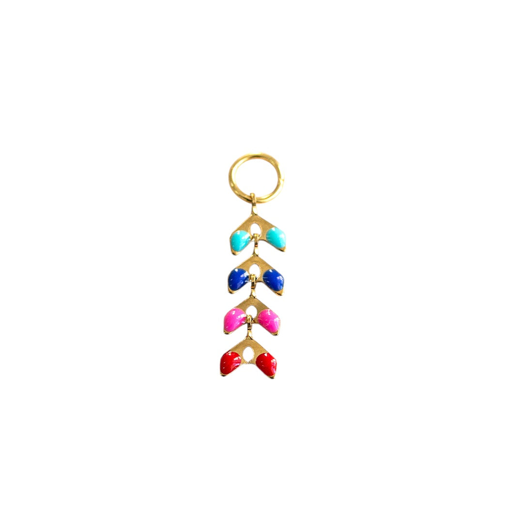 Enamel Four Leaf Chain Drop Charm - CYO