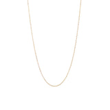 image shows a gold plated lightweight fine trace chain on a white background