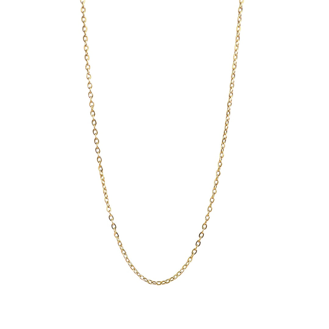 image show a medium fine trace chain necklace on a white background