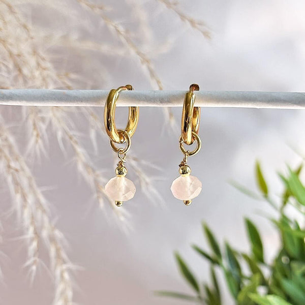 Image shows the day time earrings from Day to Night Huggie Earrings Set