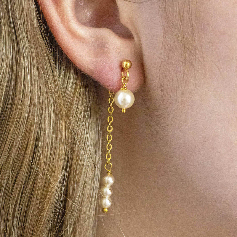 Buy Double Piercing Earring Chain Earrings Affordable Drop Chain Earrings  Chain Connected Stud Earrings Online in India - Etsy