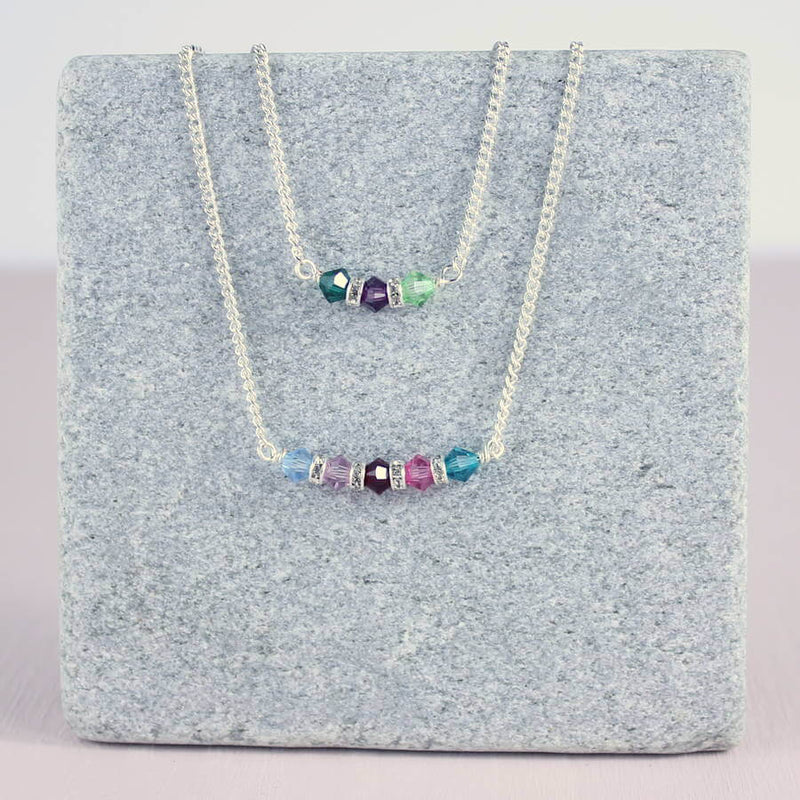Jane Taylor Rainbow Gemstones Bar Necklace - Desires by Mikolay
