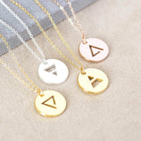 Image shows all Four Elements Symbolic Balance Necklaces in gold, silver and rose gold