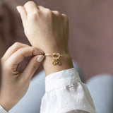Image shows gold friendship knot bangle 