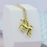 Image shows Gold Plated Unicorn Necklace