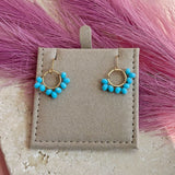 Image shows Half Beaded Turquoise Circle Drops