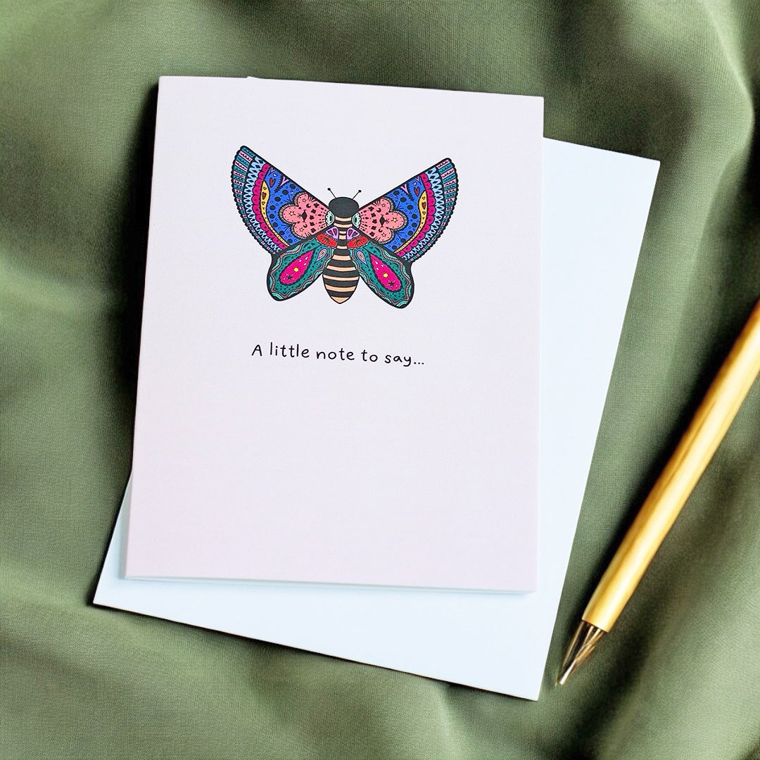 Butterfly Greetings Card - A Little Note To Say