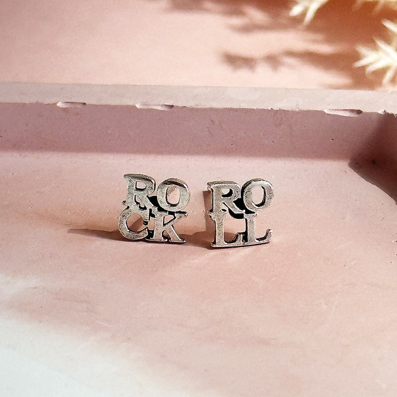 Sterling Silver Rock N Roll Studs