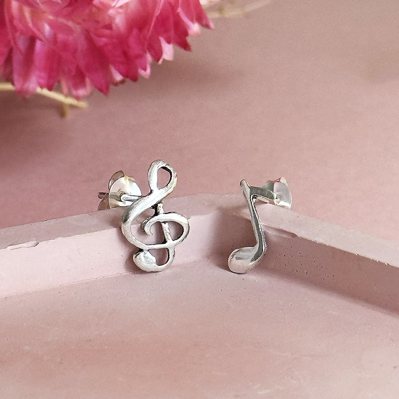 Sterling Silver Musical Note Studs