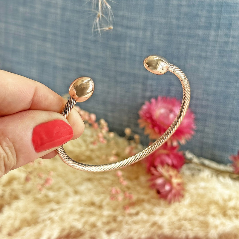 Rose Gold Plated  Twisted Torque Bangle