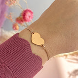 Rose Gold Plated Heart Slider Bracelet