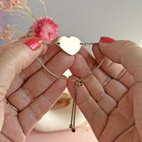 Gold Plated Heart Slider Bracelet
