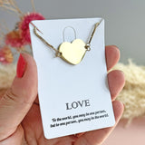 Gold Plated Heart Slider Bracelet
