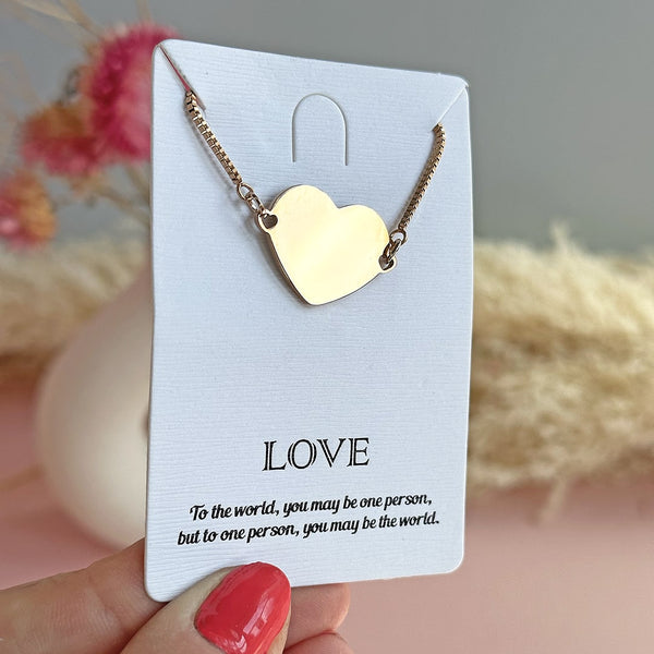 Rose Gold Plated Heart Slider Bracelet