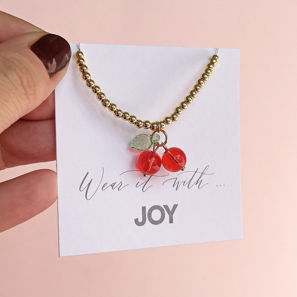 Cute Glass Cherry Bracelet