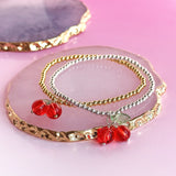 Cute Glass Cherry Bracelet