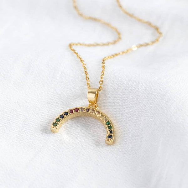 Images shows Large Rainbow Arc Necklace