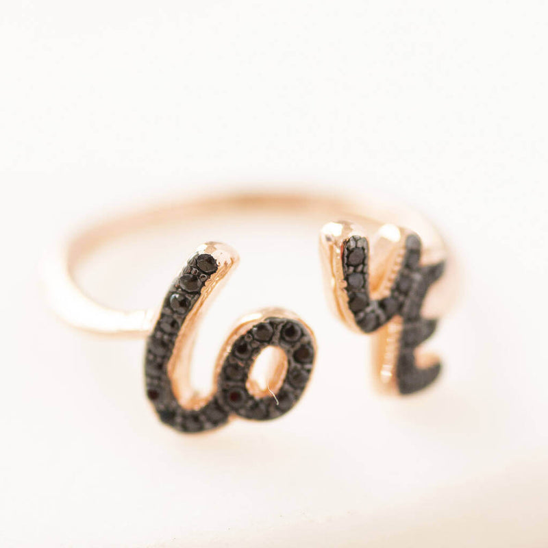 Image shows Limited Edition Rose Gold Adjustable Love Ring