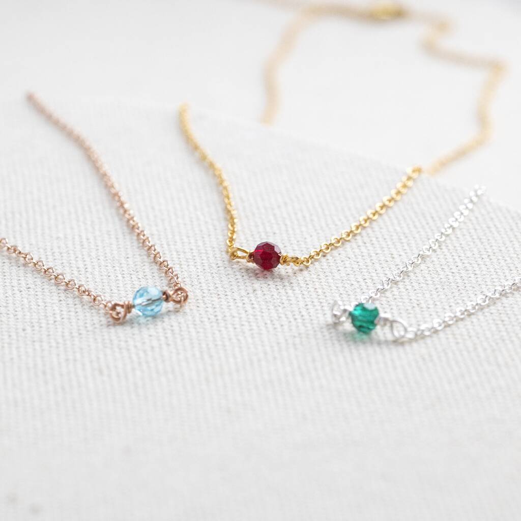 Minimalist Birthstone Bead Necklace – JOY by Corrine Smith