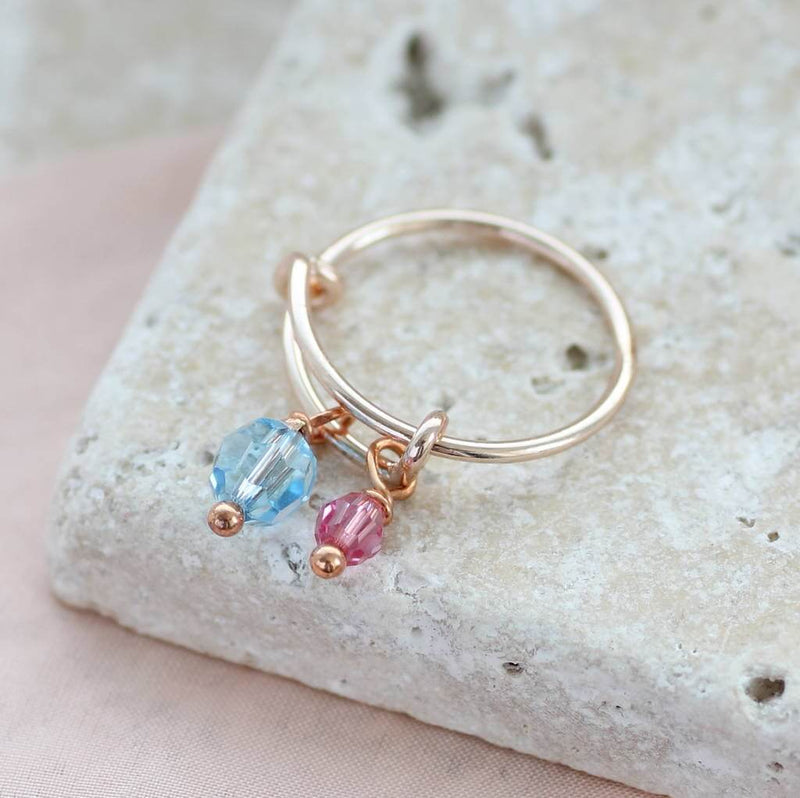 Image shows Mummy and Child Birthstone Charm Ring