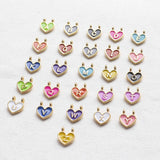 Image shows all heart enamel charms